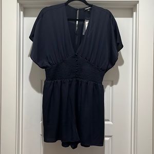 NWT Express Deep V Short Sleeve Romper